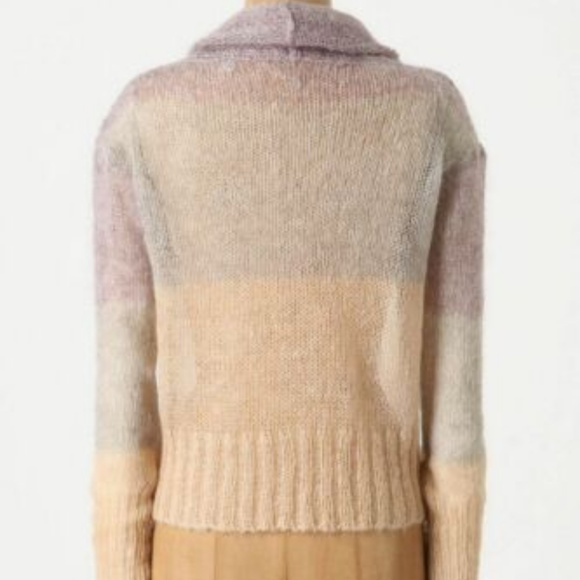 Anthropologie Melting Blocks Cowlneck Sheer Ombre Sweater Top, Sizes S & M - Picture 2 of 2